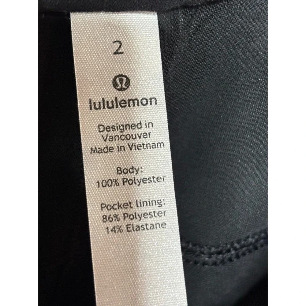 Lululemon Women Black Mid Rise Wide Leg Cropped Pull On Pants Size 2 Boho